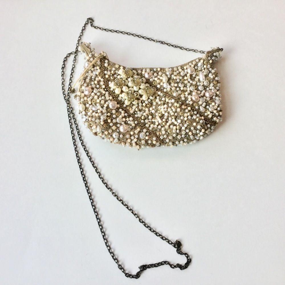 Mary Frances Sea of Pearls Beaded Mini Evening Bag